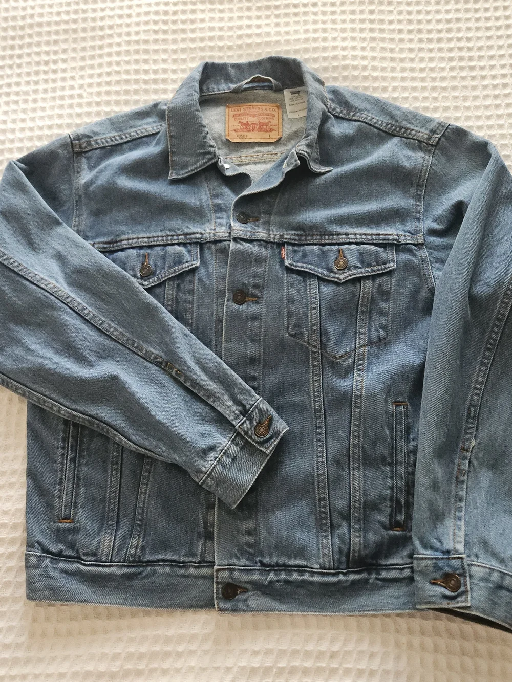 Levi's Men's L Blue Trucker Jacket Button Front Pockets Chest 46 70507